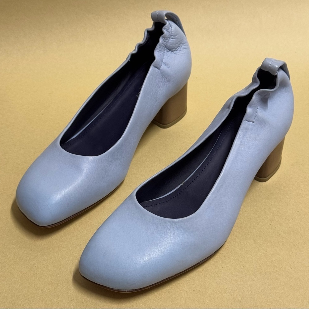 Rag & Bone Eren Chambray Leather Block Heel Pump … - image 2